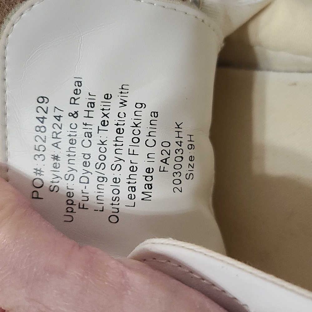 J Crew Factory Womens Sneakers Shoes White W/Cheetah Print Cow Hair Sz‎ 9.5 EUC - Picture 4 of 11